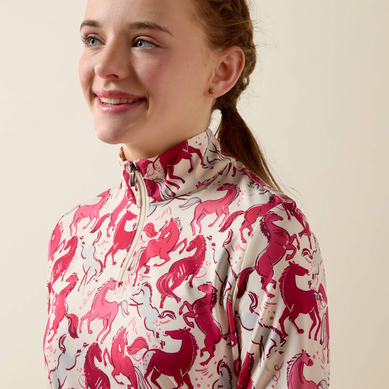 Ariat Youths Lunaveil 1/2 Zip Baselayer - Print