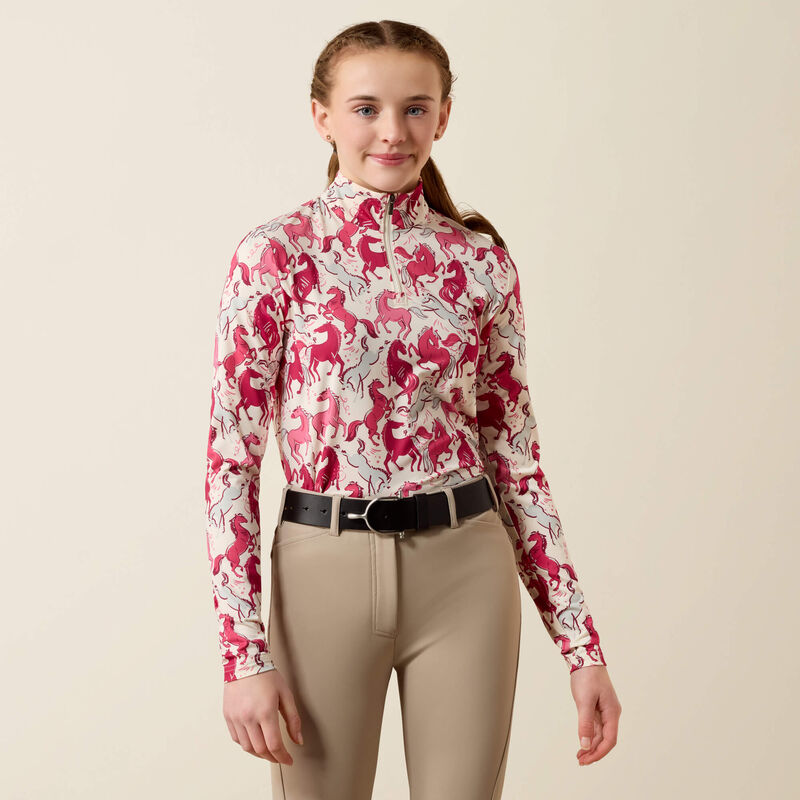 Ariat Youths Lunaveil 1/2 Zip Baselayer - Print