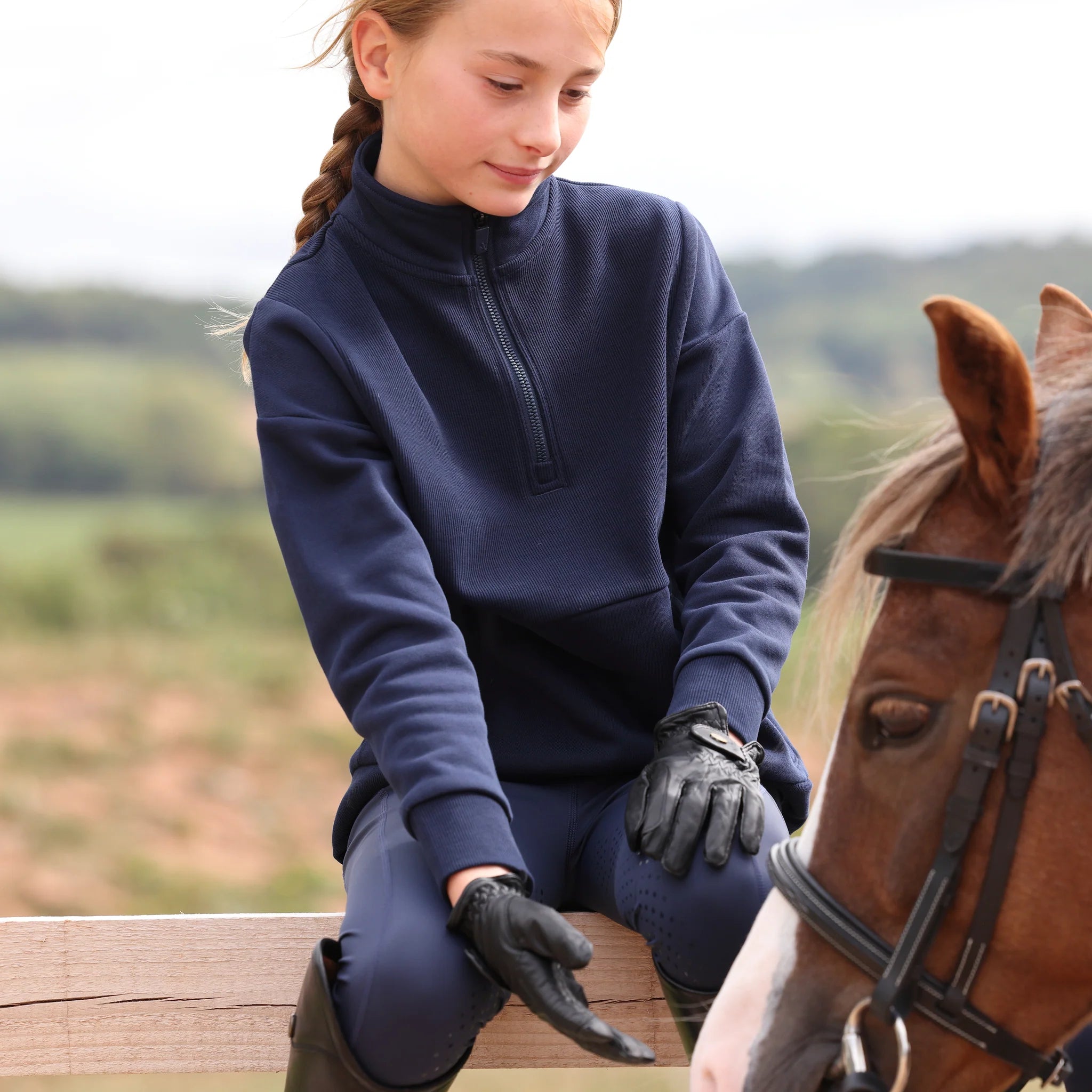 Aubrion React Young Rider 1/4 Zip Sweater