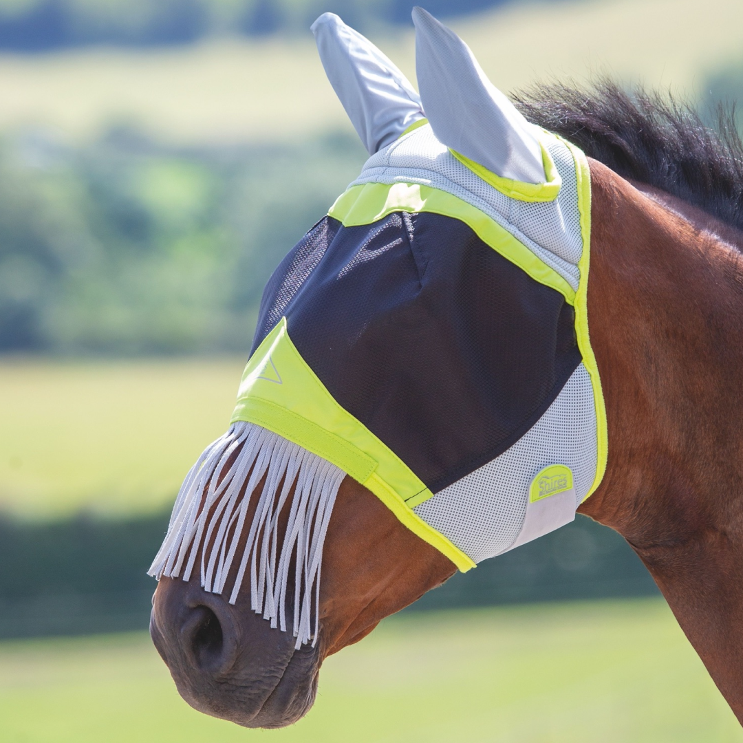 Shires Air Motion Fly Mask With Ears & Fringe