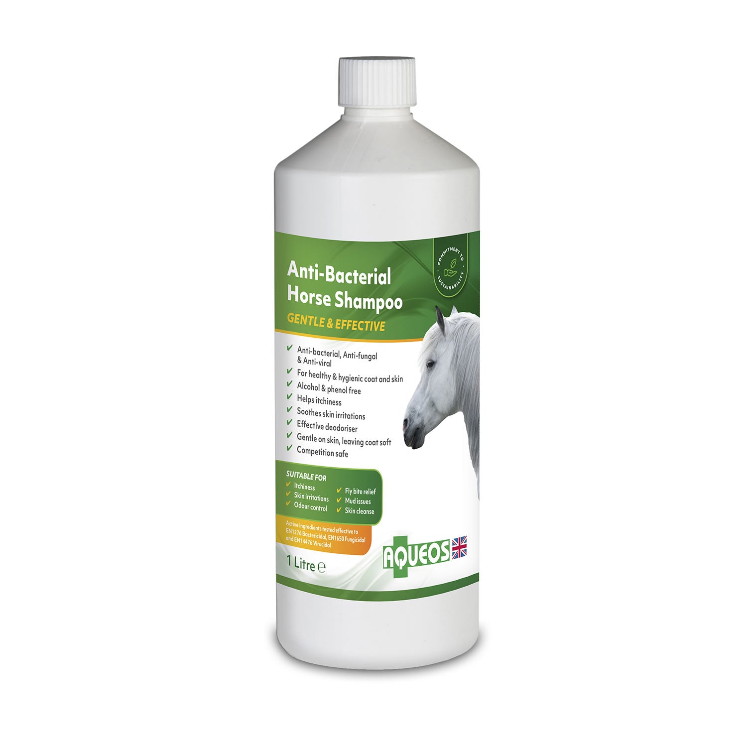 Aqueos Anti-Bacterial Horse Shampoo 1L