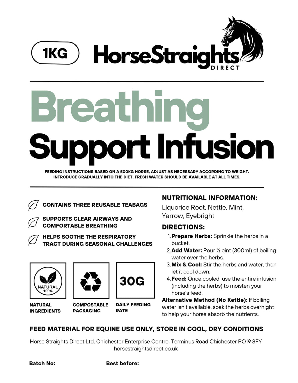 Horse Straights Direct Infusions 1Kg