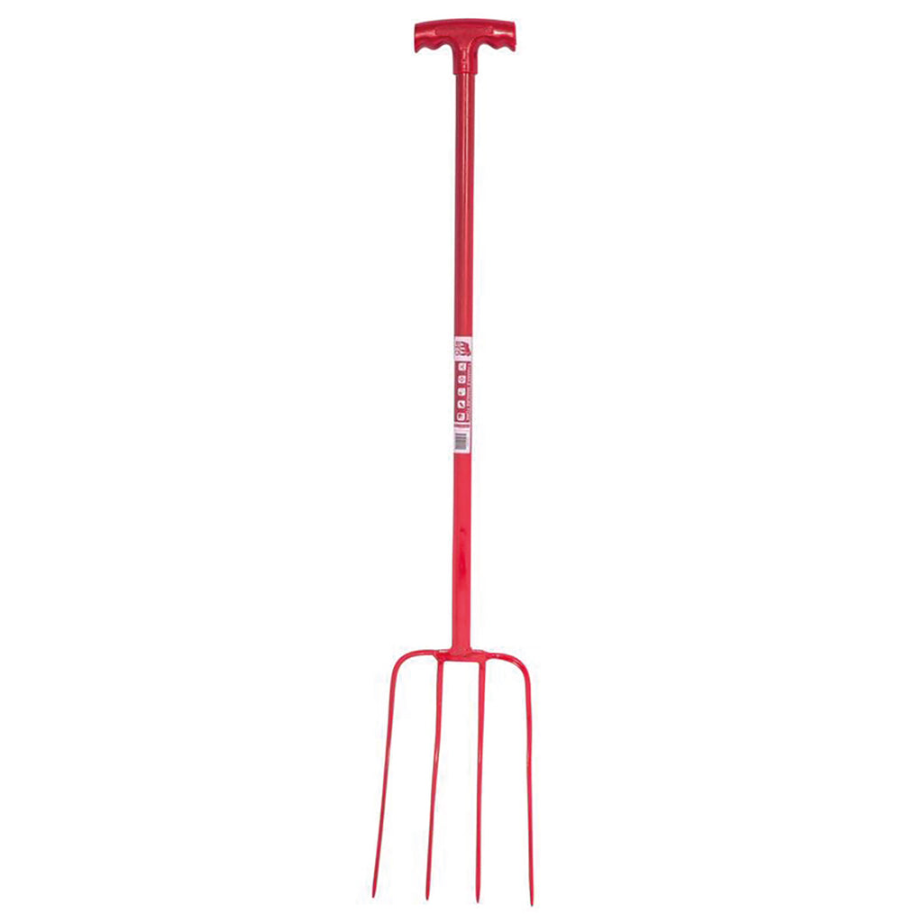 Red Gorilla 4 Prong Manure Fork T-Handle