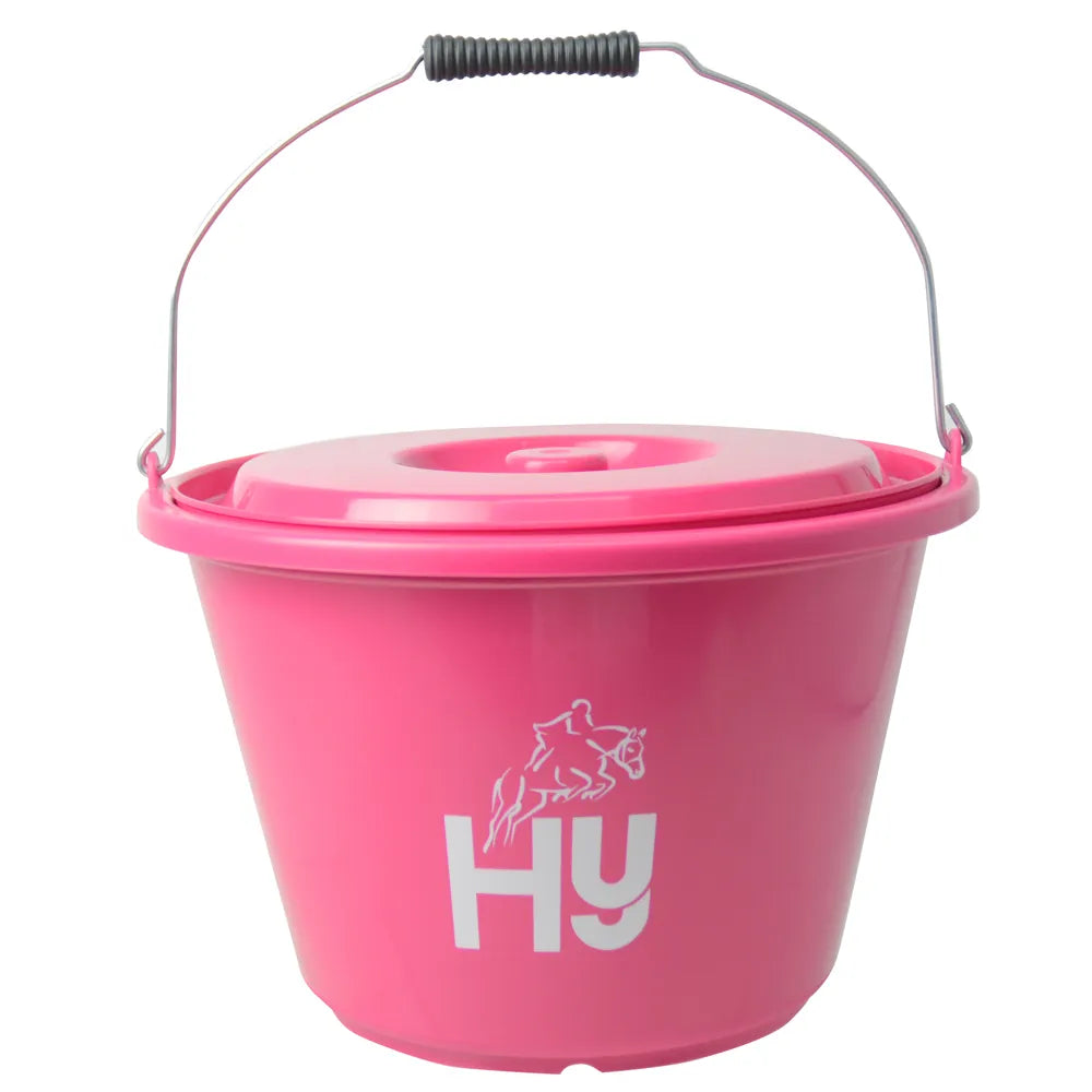 Hy Equestrian Pink Bucket with Lid 18L