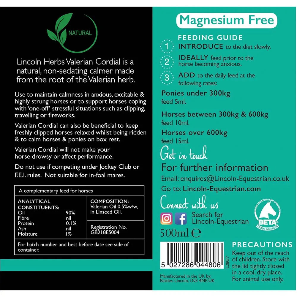 Lincoln Herbs Valerian Cordial 250Ml