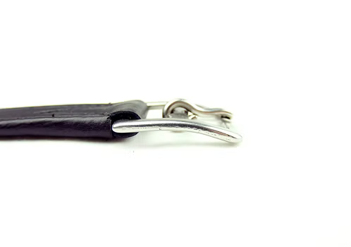 Dever Platinum Hide Covered Leathers Curved Buckle