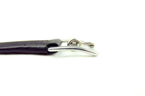 Dever Platinum Hide Covered Leathers Curved Buckle