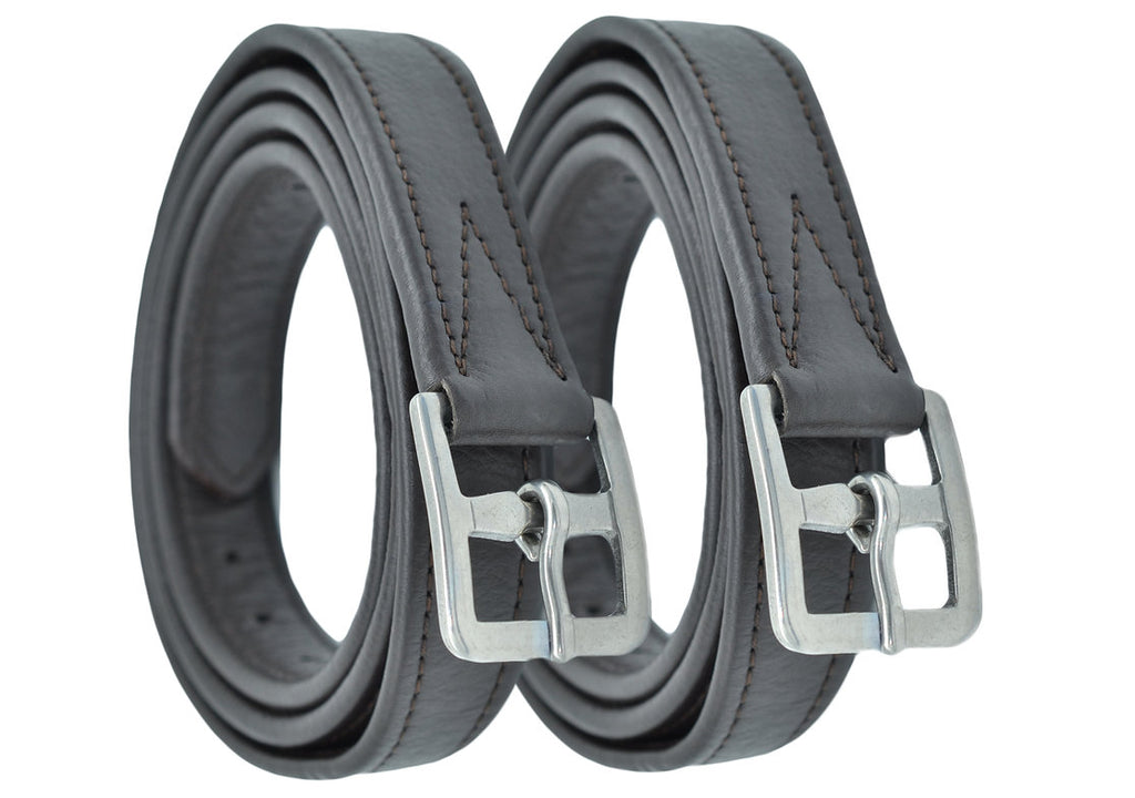 Dever Platinum Hide Covered Leathers Curved Buckle