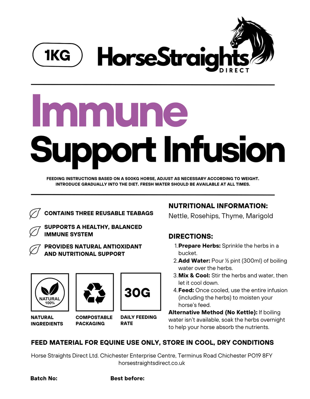 Horse Straights Direct Infusions 1Kg