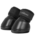 Black horse boots with LeMieux branding on a white background