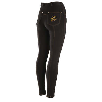 Legacy Contrast Junior Jodhpurs - Black With Gold Stitching